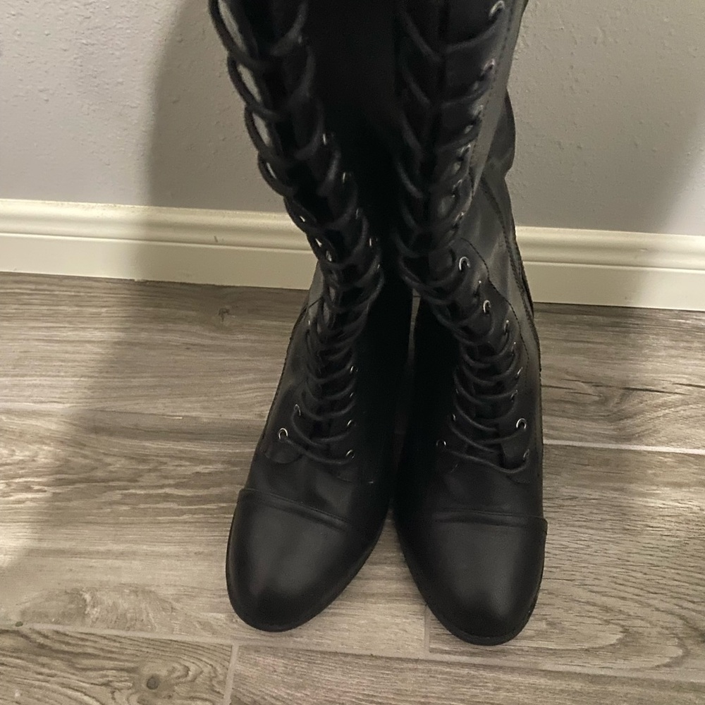 Knee high black boots